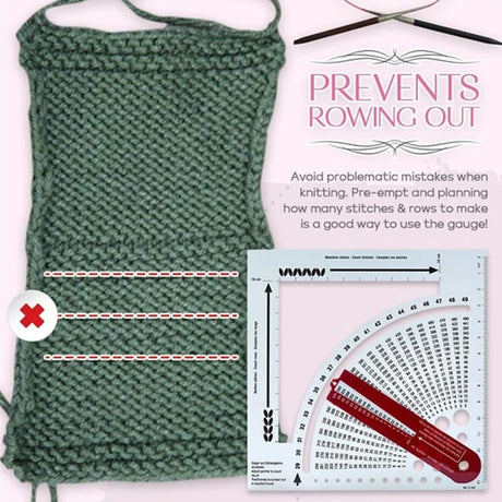 Knitting Gauge Converter Tool,Double-Sided Scale Knitting Stitch Calculator and Counting Frame Ruler,Knitting Tools for Sweater Knitting,Easy to Read KAIKAIXIN