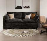 KKL Modular Sectional Sofa, Loveseat 2 Seater Cloud Couch with Ottoman, Chenille Modern Sectional Couches for Living Room, Apartment KKL