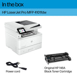 HP LaserJet Pro MFP 4101fdw Wireless Black & White All-in-One Laser Printer, Scanner, Copier, Fax, Best-for-Office (2Z619F) HP