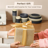 Homienly Kitchen Wheat Straw Dinnerware Set 40 PCS - Dinner Plates, Cereal Bowls, Wheat Straw Cups Set, Microwave and Dishwasher Safe Dishes Set, Unbreakable Dish Set for Party, Outdoor(Grey Stone) Homienly