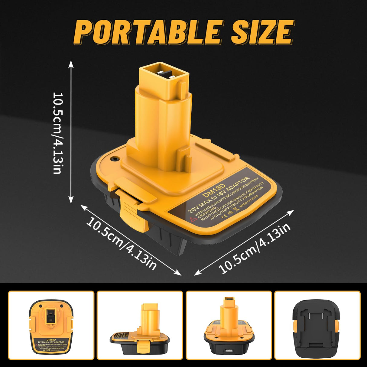 Kzreect DM18D Converter for DeWalt 18v to 20v Battery Adapter with USB Port for Dewalt 18V Tools, Converts Dewalt 20V or Milwaukee M18 18V Battery to Dewalt 18V Battery Adapter (1-Pack) Kzreect