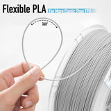 YXPOLYER Flexible PLA Food-Grade Soft PLA 3D Printer Filament 1.75mm 1KG for Printing Dog Chew Toys and Highly Elastic Bouncy Airless Basketball Pet Ball, Light Grey yxpolyer