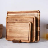 YUSOTAN Wood Cutting Board Set of 3 for Kitchen, Acacia Wooden Cutting Boards, Thick Chopping Board with Deep uice Groove Butcher Block, Wooden Trays for Meat, Fruit and Cheese YUSOTAN