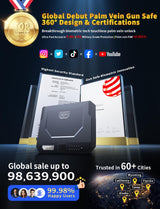 XEGIS SAFE World's 1st Palm Vein Biometric Gun Safe [0.09s Smart Unlock] [10X Military Anti-Pry/Drop] Handgun Pistol Safe with Keypad+Key Lock for Home Nightstand Bedside & Car - Space Grey XEGIS SAFE