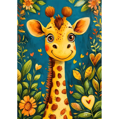 Auremi Giraffe Diamond Art Painting Kits for Adults Beginners, DIY 5D Animal Diamond Art Paint with Round Diamonds Cartoon Full Drill Gem Art Painting Kit for Home Wall Decor Gifts 30×40cm