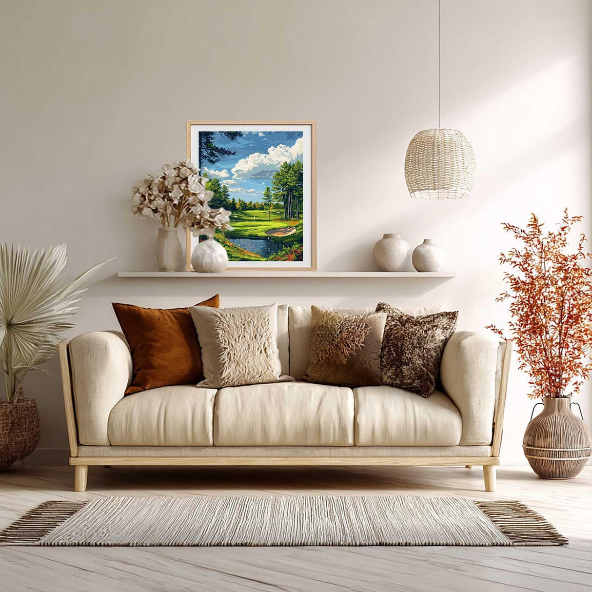 ARNLRDYA Golf Course Paint by Number Kits for Adults, Forest Grassland Landscape Paint by Numbers for Beginner, Lake and Blue Sky Acrylic Paint Oil Painting Gift Unframe for Home Decor(16×20inches) ARNLRDYA