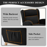 NIOIIKIT Nursery Rocking Chair with Footrest, Teddy Upholstered Glider Chair, Nursery Gliding Recliner with Side Pocket, Glider Rocker for Living Room (Black Teddy) NIOIIKIT