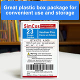 SimCos 23 Gauge Stainless Steel Pinner Nails (5/8",3/4",1",1-3/8") assorted 4 sizes' Headless Pin Nails for 23 GA Pneumatic or Electric Pin nailer or pin nail gun,Project Pack (4000) SimCos