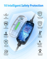 EVDANCE Level 1&2 EV Charger, Electric Vehicle Portable Charger with 25FT Cable, Home EV Charging Station for J1772 Electric Cars, 16Amp 110V-240V, NEMA 6-20 & NEMA 5-15 Plug EVDANCE