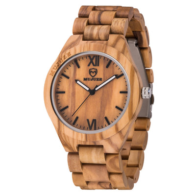 MUJUZE Wood Watch, Wooden Watch for Men, Handmade Lightweight Wooden Wrist Watches, Mens Wooden Watch, Gifts for Men