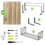 Fixwal Bathroom Floating Shelves Over Toilet Wall Shelves Set with Towel Storage Rack for Bathroom Organization & Wall Decor(Rustic Brown) Fixwal