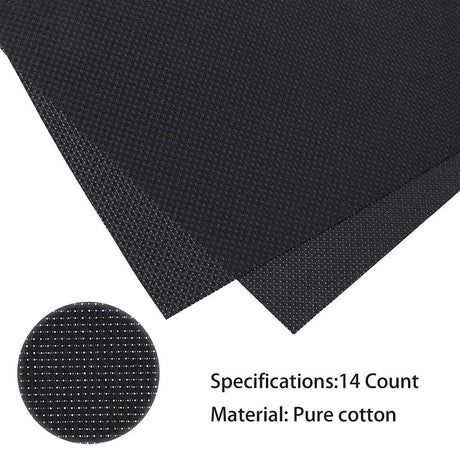 Caydo 2 Pieces 14 Count Classic Reserve Aida Cloth Cross Stitch Cloth, 25 by 18-Inch Big Size, Black Caydo
