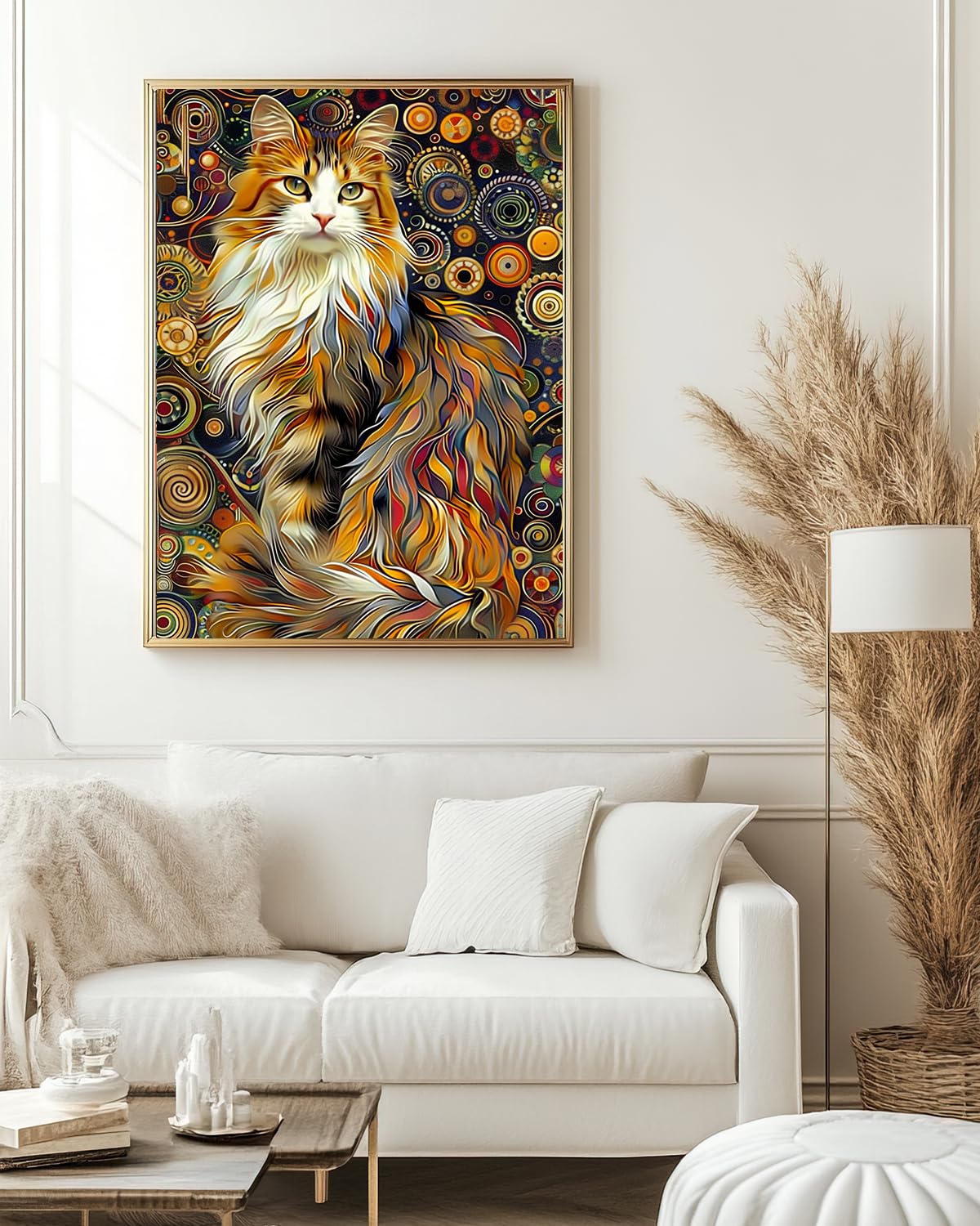 Animal Cat Diamond Art Kits for Adults, Easy Crafts 5D Diamond Painting Dot Kit for Adult Beginners, Animals Cat DIY Round Dots Full Drill Diamonds Paintings Arts for Home Wall Decor Gifts 12X16 Inch Luckyrichrui