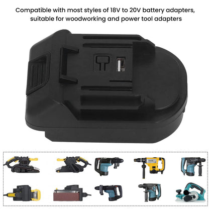 ZlxJJYY Battery Adapter Converter ABS, 18V to 20V Battery Converter, USB Interface, Multiple Protection, Precise Fit, Compatible Electric Tools, Sturdy ABS, Woodworking, Power Tools.