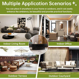 Oval Drum Coffee Table Handcraft Fluted Coffee Table Wood Round Drum Coffee Table Mid Century Modern Coffee Table Pedestal Coffee Table for Living Room Farmhouse (Black Oval) SOUWOFS