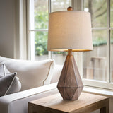 PoKat 20.25" Retro Farmhouse Table Lamp Set of 2 for Living Room Bedroom Rustic Linen Bedside Nightstand Lamps for Kids Room Study Room Office Table Lamps Resin PoKat