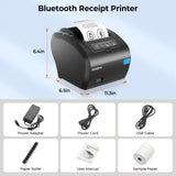 MUNBYN Bluetooth Thermal Receipt Printer P047, 80mm POS Printer, Thermal Printer with USB Serial Ethernet, Bluetooth, Support Android Windows PC (Do Not Support iOS Paypal Doordash Grubhub Vagaro) MUNBYN