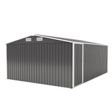 YOPTO 10x14 FT Outdoor Storage Shed, Extra Large Metal Garden Shed with Waterproof Roof, 4 Vents and 3 Lockable Doors,All-Weather Tool Shed Storage House for Backyard, Patio, Lawn,Dark Grey YOPTO