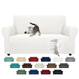 ZNSAYOTX Super Stretch Couch Cover Love Seat Sofa Covers for Living Room Dogs Pet Friendly Furniture Protector Spandex Loveseat Slipcovers with Anti Slip Foam Sticks (White, Loveseat) ZNSAYOTX