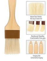 Pastry brush,Basting brush for Cooking,Natural Bristle BBQ Brush for Oil & Sauce,Wooden Handle Food Brush for Baking,Easy Clean Butter Brush,Durable Kitchen Culinary Utensil (1", 1 1/2 Inch,3 Pack) NXRACSH
