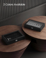 SONGMICS Watch Box, 24-Slot Watch Case, Lockable Watch Storage Box with Glass Lid, Gift Idea, Ink Black Synthetic Leather, Ink Black Lining UJWB024B02 SONGMICS