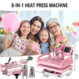 Hitgrand Heat Press Machine 12x15 inch, Heat Press Machine for T-Shirts, 8 in 1 Heat Press with 30 OZ Tumbler Press, Combo Tumbler Heat Press Machine Sublimation for Hat Cap Mug Plate Hitgrand