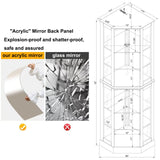 Lighted Curio Cabinet Corner Display Case for Living Room, China Hutch with Tempered Glass Doors and Shelves, Wooden Accent Cabinet, Bar and Liquor Storage Area(E26 light bulb not included) (Walnut) Majnesvon