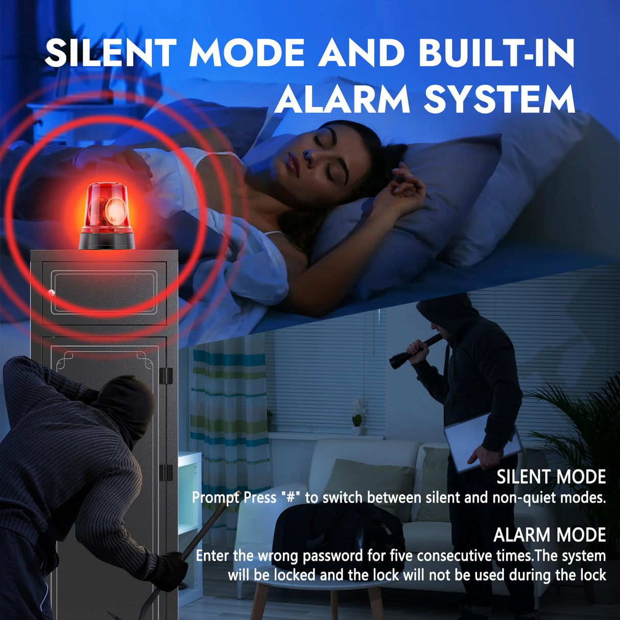 KAER 13-15 Gun Safe,Gun Safe for Rifles and Pistols,Double Layer Electronic Gun Cabinet,Gun Safes for Rifles Adjustable Gun Racks,Rifle Safes for Home with Separate Lockbox KAER