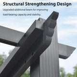 PURPLE LEAF 12' X 16' Outdoor Pergola with Retractable Canopy Aluminum Shelter for Porch Garden Beach Sun Shade Pavilion Grape Trellis Grill Gazebo Modern Backyard Deck Metal Patio Pergola Gray PURPLE LEAF