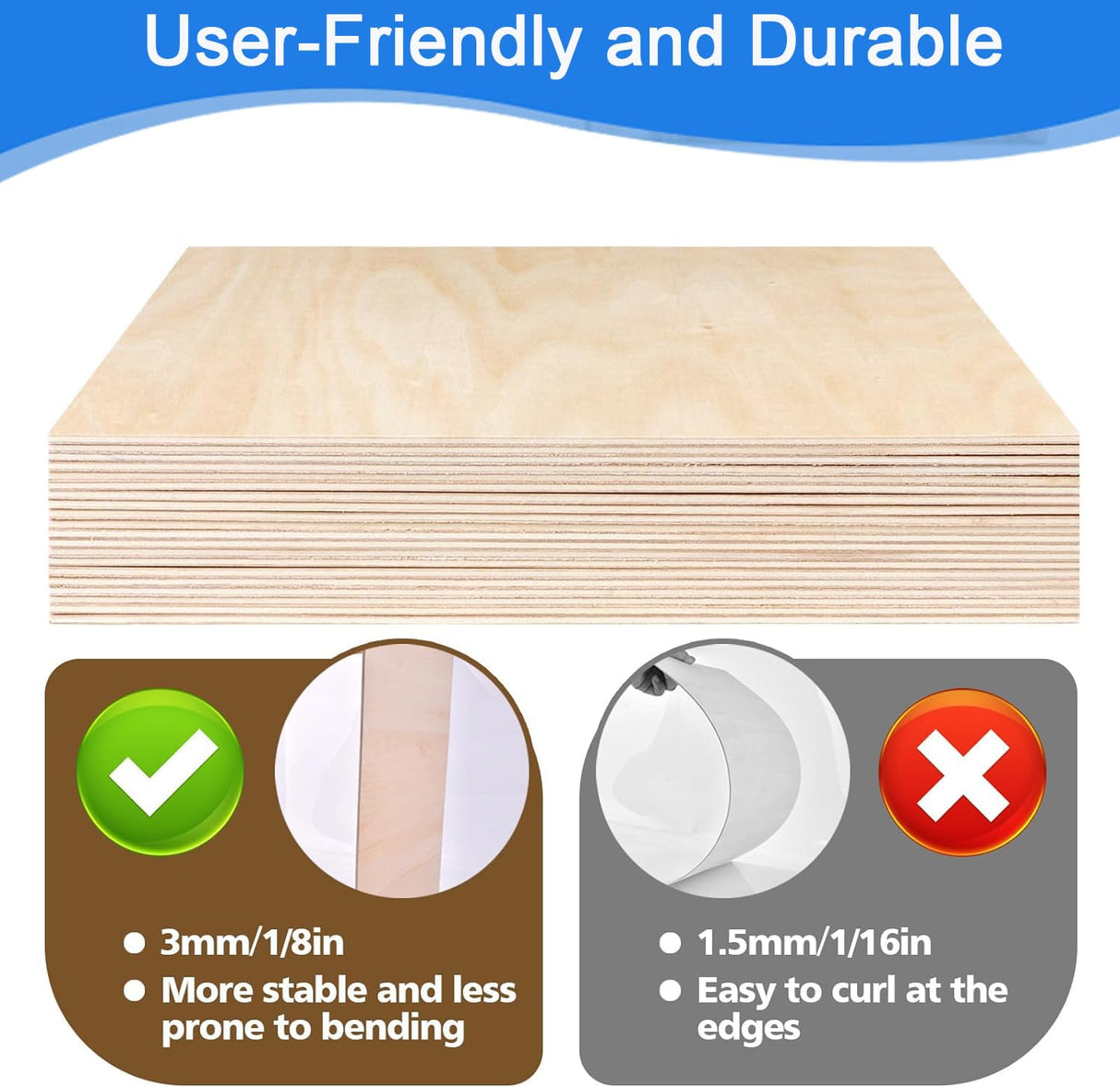 12 Pack Basswood Sheets 12"x20"x1/8" for Crafts - 3mm Unfinished Balsa Wood Plywood Crafts, Ideal for DIY, Drawing, Painting, Engraving, Staining, Model Carving, Wood Burning, and Laser Cutting Santoy