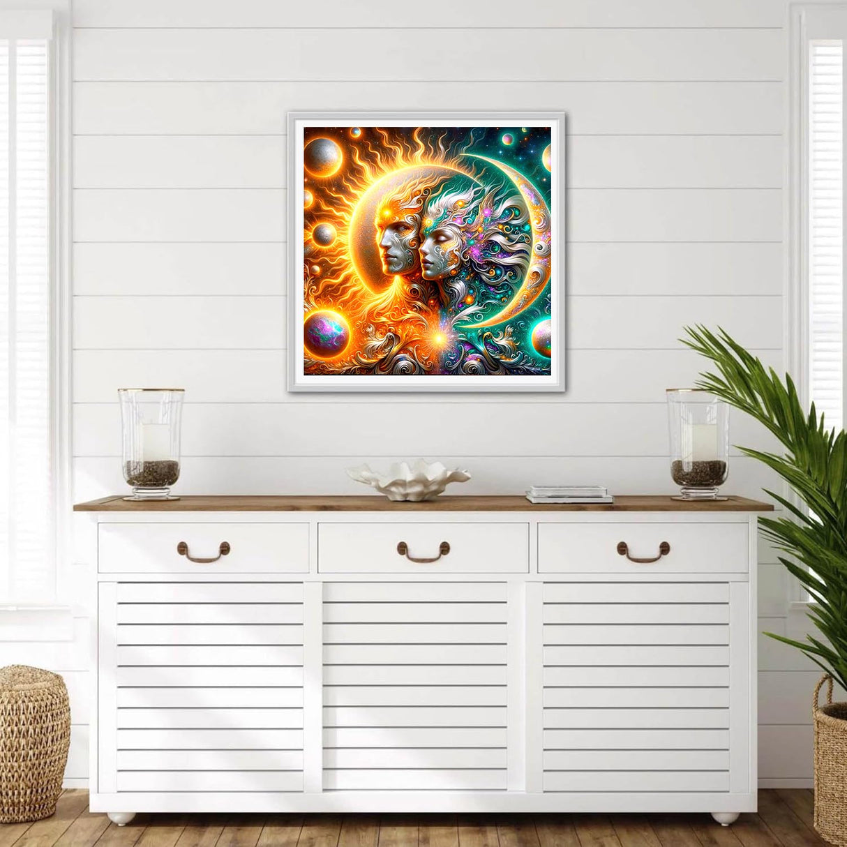 DPHERO DIY Sun and Moon Diamond Painting Kits for Beginners Adults,5D Diamond Art Kits,Round Full Drill Fantasy Diamond Painting Art,DIY Painting by Numbers Diamond Art Painting 12x12 inch DPHERO