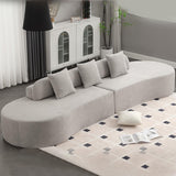 Suheww 130.5” Modern Curved Sofa, Sectional Curved Sofa Modern Sectional Curved Sofa, 4-Seater Oversized Terrycloth Fabric Sofa with 3 Pillows for Living Room Apartment(Gray) Suheww