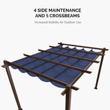 PURPLE LEAF Pergola 10' X 10' Outdoor Retractable Metal Pergola with Canopy Patio Pergola with Shade Cover for Garden Yard Pavilion Grill Modern Pergola for Beach Deck Gazebo, Navy Blue PURPLE LEAF