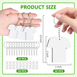 JMZYJZH 90 Pcs Sublimation Keychain Blanks, Acrylic Sublimation Key Chains Blank Bulk, Shirt Shape Sublimation Keychains for DIY Keychain Crafting JMZYJZH