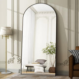 Easly Oversized Full-Body Mirror, 76" x 34" Arched Full-Length Mirror, Black Metal Frame, Floor Mirror for Bedroom, Living/Dressing Room, Gym - Stand/Wall Mounted/Leaning Mirror Easly