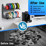 3D Filament Rack Wall Mount, Desktop 3D Printer Filament Storage, Rolling 3D Filament Holders Racks, 2-Tier Heavy Duty Metal Shelf for TPU/PLA/ABS Karuikev
