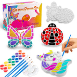 Stepping Stones Painting Kit for Kids Ages 4-12 - 5 Pack Paint Your Own Garden Stones with Butterfly, Unicorn & Ladybug Designs, Outdoor Art & Craft Activity Set, Creative Summer Gift for Boys & Girls Hdsahdok