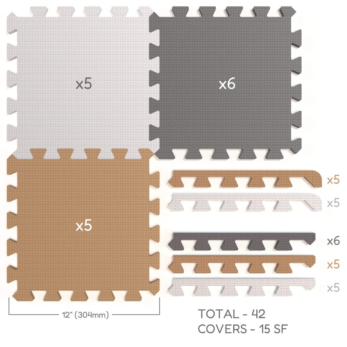 Angels Soft Foam Baby Play Mats Tiles with Borders, 32 pcs Set - Playmat Multi Use, Create & Build A Safe Area Interlocking Jigsaw Puzzle eva Non-Toxic Floor for Toddler Infant Kids Toy Room & Yard Angels