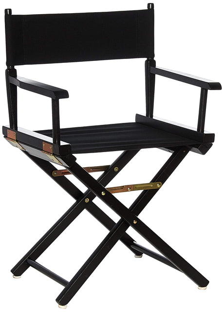Casual Home Director's Chair ,Black Frame/Black Canvas,18" - Classic Height Casual Home