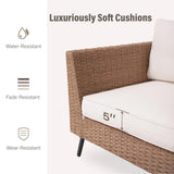 LAUSAINT HOME 8 Piece Outdoor Patio Furniture, Outdoor Sectional Sofa PE Rattan Wicker Patio Conversation Sets with Oversized Cushions, Patio Furniture Sets for Outdoor, Backyard, Lawn, Garden(Beige) LAUSAINT HOME