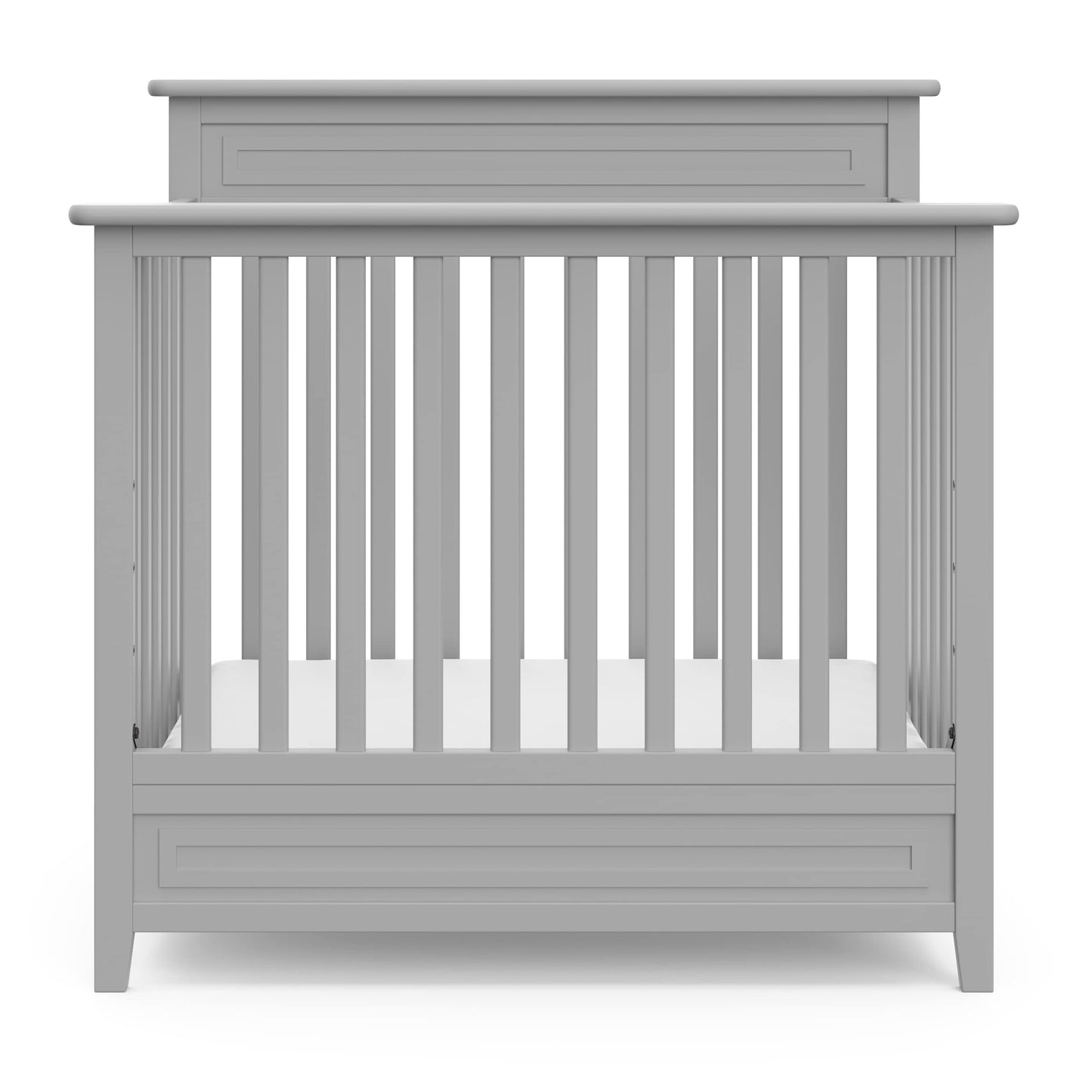 STORKCRAFT Petal 4-in-1 Convertible Mini Crib (Pebble Gray) – GREENGUARD Gold Certified, Converts to Daybed and Twin-Size Bed, Includes Bonus 2.75-inch Mini Crib Mattress - WoodArtSupply