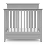 STORKCRAFT Petal 4-in-1 Convertible Mini Crib (Pebble Gray) – GREENGUARD Gold Certified, Converts to Daybed and Twin-Size Bed, Includes Bonus 2.75-inch Mini Crib Mattress STORKCRAFT