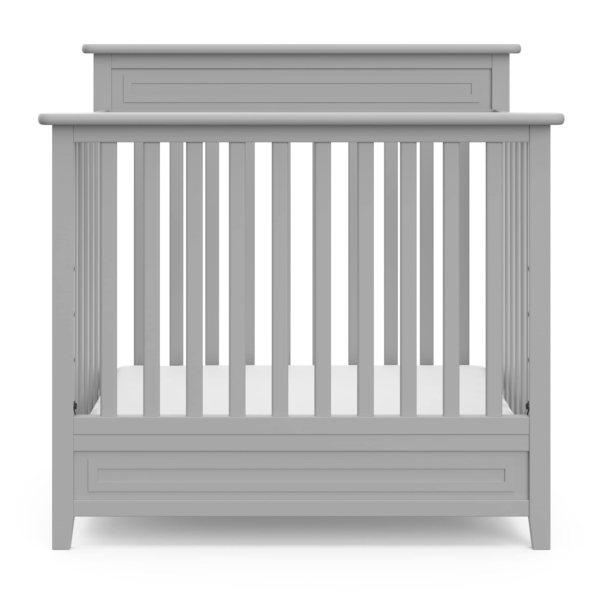 STORKCRAFT Petal 4-in-1 Convertible Mini Crib (Pebble Gray) – GREENGUARD Gold Certified, Converts to Daybed and Twin-Size Bed, Includes Bonus 2.75-inch Mini Crib Mattress - WoodArtSupply