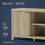 OAKHAM HOME Fluted TV Stands for Living Room, Heavy Duty Entertainment Center with Storage, Mid Century Modern Television Stands for 60/65/70/75 TV, Oxford Media TV Console (Large,Sunwashed Ash Oak) OAKHAM HOME