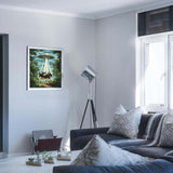 ARNLRDYA UFO Cows Paint by Number Kits for Adults, Spaceship in Forest Paint by Numbers, Imaginativ Animal Fantasy Acrylic Painting for Gift Home Decor(16×20inches, No Frame) ARNLRDYA