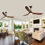 Farmhouse Rustic Ceiling Fans with Lights, 60 inch Outdoor Ceiling Fan for Patios with Light, 3 Blades Wood Ceiling Fan Damp Rated Large Airflow Commercial Ceiling Fan for Exterior House Porch Gazebo AUNLPB