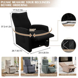 SearchI Recliner Chair Cover Jacquard Chair Covers 4 Piece, Small Recliner Sofa Slipcover for Home Theater Seating with Elastic Bottom, Recliner Protector with Pocket for Recliners, Black SearchI