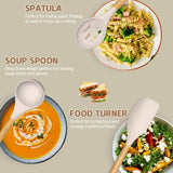 Umite Chef Kitchen Cooking Utensils Set, 33 pcs Non-Stick Silicone Cooking Kitchen Utensils Spatula Set with Holder, Wooden Handle Silicone Kitchen Gadgets Utensil Set (Khaki) Umite Chef