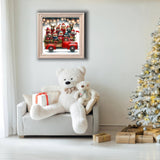 JYXSJYYD 5D DIY Christmas Diamond Art Kits for Adults,Truck Animals Diamond Paintings Kits for Beginners,Paint by Diamonds Dot Full Drill Gem Art Crafts,Home Wall Decoration 13.8x13.8 Inches. JYXSJYYD