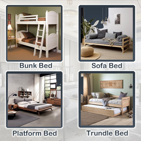 NobleRealm® Twin Size XL (38 x 76 in) Heavy Duty Bed Panels Foldable Box Spring, Bunkie Board, Bed Support Slats | Modular Portability Design, Easy Setup, Foldable Noble Realm